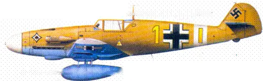 Bf109G4Z Trop оберлейтенанта Франца Гётца Ливии июнь 1942 г Bf109F4 - фото 204
