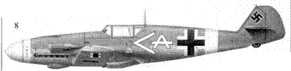 8 Bf109F4Z Trop белый шеврон адъютанта JG27 гауптмана Вернера Шроера - фото 26