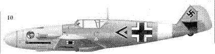 10 Bf109F2Trop черный шеврон треугольник командира IJG27 гауптмана - фото 28