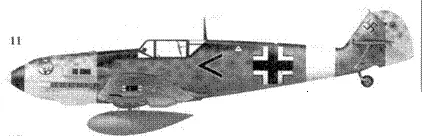 11 Bf109E7Trop черный шеврон А адъютанта IJG2 7 оберлейтенанта - фото 29