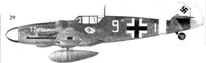 29 Bf109G6R6 Trop белая 9 командира 7JG27 оберлейтенанта Эмиля Кладе - фото 70