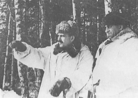 Рекогносцировка местности советскими командирами Район Угры Зима 194142 г - фото 47