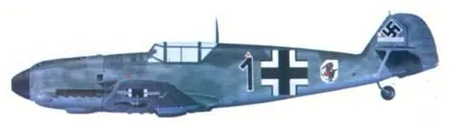 Bf 109Е комэска 5 JG 51 гауптмана Хорста Тицена август 1940 Bf 109Е - фото 21