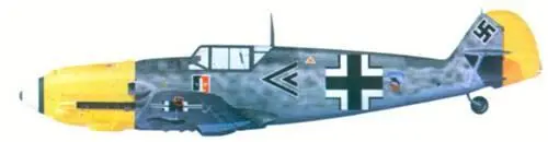Bf 109Е командира I JG 52 гауптмана Вольфганага Эвальда сентябрь 1940 Bf - фото 22