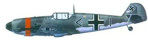 Bf 109Е командира III JG 53 гауптмана Гарро Хардера август 1940 Bf 109E3 - фото 26