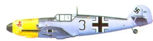 Bf 109Е4 лейтенанта Эрвина Лейкафа из 8 JG 54 сентябрь 1 940 Bf 109Е1 - фото 30