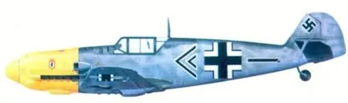 Bf 109Е4 командира II JG 27 гауптмана Вольфганага Липперта Сентябрь 1940 - фото 49