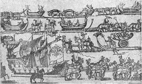 Уличная маскарадная процессия середины XVIII века Со старинного рисунка - фото 14