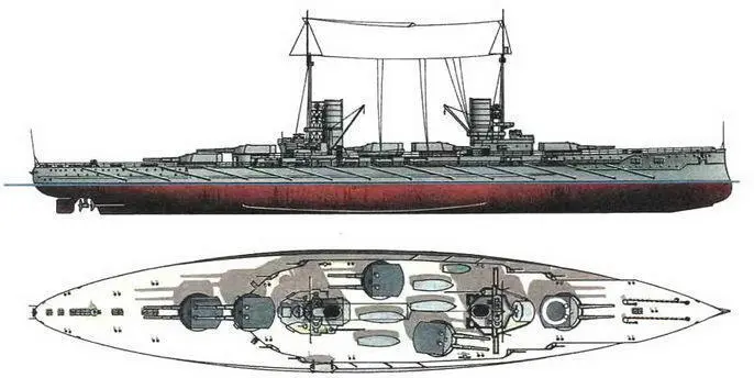 Линейный корабль Принцрегент Луитпольд Германия 1913 г Заложен в 1911 г - фото 21