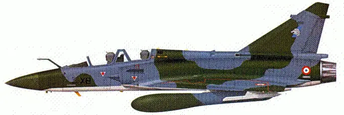 Истребительбомбардировщик Мираж2000D бортовой код 3ХВ ударной эскадрильи - фото 137