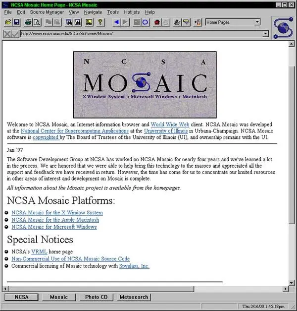 В браузере Mosaic была специальная страница Whats New Что нового на - фото 60