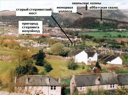 На фотографии сделанной со стен замка Стерлинг видны Монумент Уоллеса и - фото 47