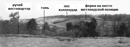 Центр шотландской позиции перед лесом Кэллендар Теперь там расположена ферма - фото 66