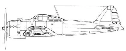 12Shi прототип A6M2 Model 21 триммер утоплен в элерон начиная с машины - фото 101