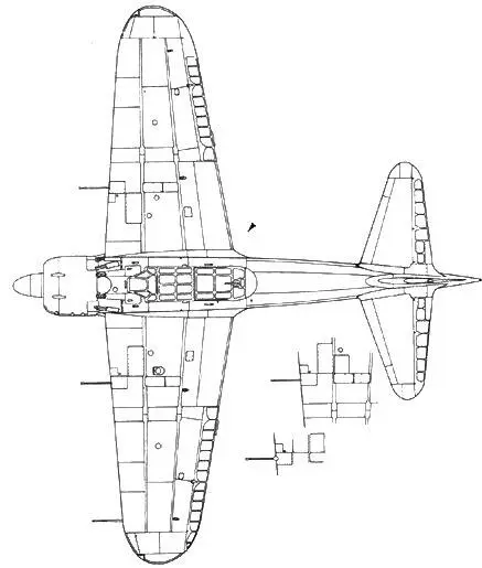 A6M5 Model 52 фрагмент A6M5а Моdel 52а верх левого крыла с пушкой Тип 99 - фото 120