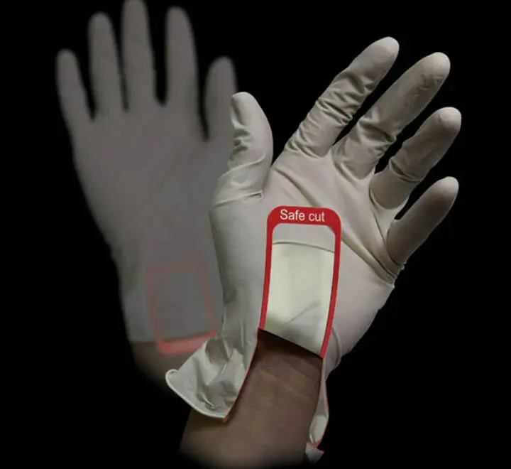 С внутренней и тыльной сторон перчаток Safe Cut Surgical Glove находится - фото 109