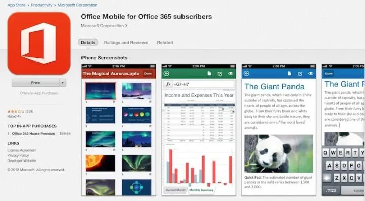 Мобильный Офис для подписчиков Офиса 365 В левой части витрины App Store - фото 47