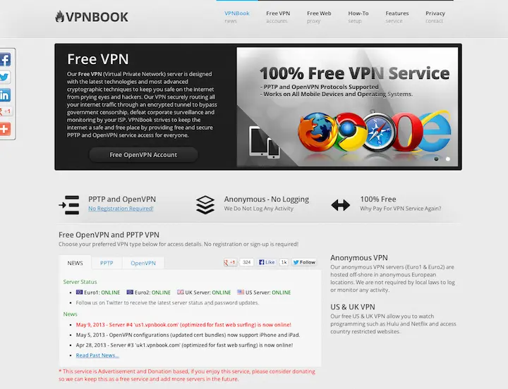 Сервис VPNBook не требует ни регистрации ни создания аккаунта Более того - фото 108