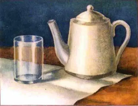 Рис 12 Чайник и стакан Рисование с натуры фруктов Положите перед собой два - фото 29