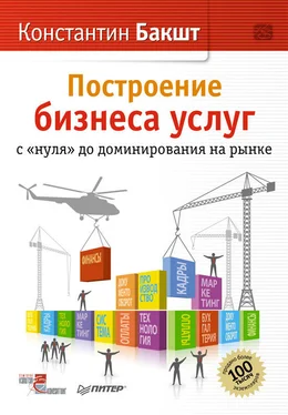 Константин Бакшт Построение бизнеса услуг: с «нуля» до доминирования на рынке обложка книги