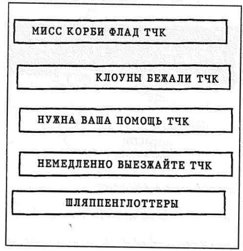 МИСС КОРБИ ФЛАД ТЧК КЛОУНЫ БЕЖАЛИ ТЧК НУЖНА ВАША ПОМОЩЬ ТЧК НЕМЕДЛЕННО - фото 189