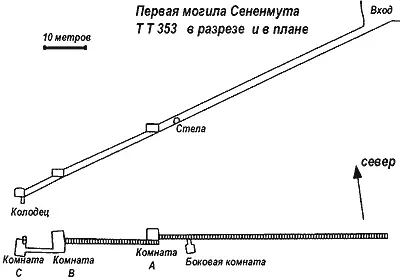 Рис 14 Разрез и план первой незаконченной гробницы Сененмута Зодиаки - фото 4