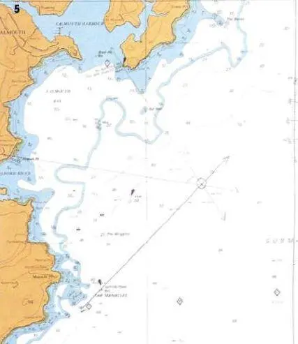 Рис5 Одна линия пеленга нанесенная на карте от берегового объекта - фото 191