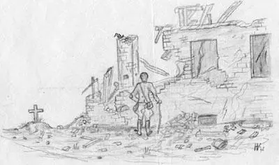 Homecoming a drawing by the author made in 1946 Robbed of house home and - фото 40