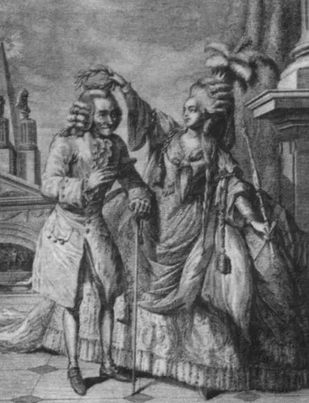 Вольтер в зените славы Гравюра XVIII в Луиза ОМорфи Ф Буше 1752 - фото 17