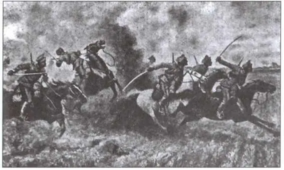Атака казаковпартизан под Персияновкой 25 апреля 1918 г С картины художника - фото 27