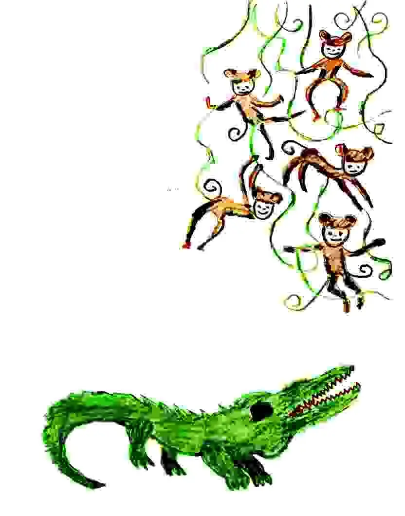 THE MONKEYS AND THE CROCODILE Five little monkeys Swinging from the - фото 26