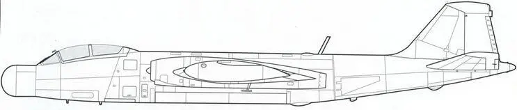 WB57C EB57D вариант размещения антенн на некоторых самолетах RB57D Чертеж - фото 131