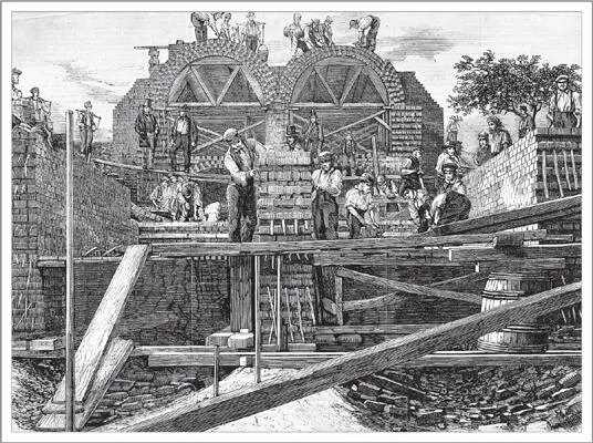 Construction of a sewage tunnel near Old Ford in Bow East London photo credit - фото 21
