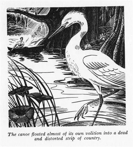 The canoe floated almost of its own volition into a dead and distorted strip of - фото 9