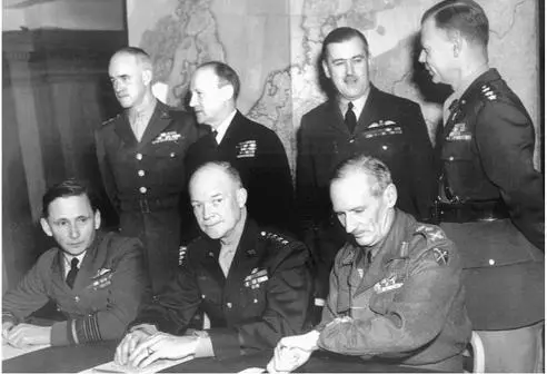Leaders of Overlord the invasion of Normandy in June 1944 Seated from left - фото 72