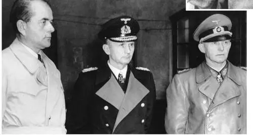 Albert Speer left Nazi armaments chief Grand Admiral Karl Dönitz center - фото 78