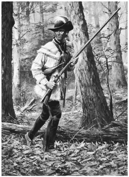 A member of Morgans Riflemen with his tool the American long rifle Don - фото 5