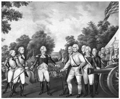 British General Burgoyne surrendering to George Washington at Saratoga October - фото 6