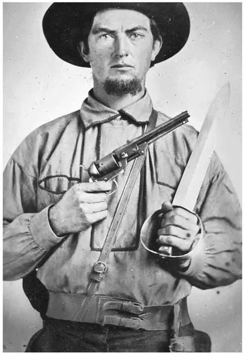 A Confederate soldier wielding an 1851 Colt Navy and an equally impressive - фото 27