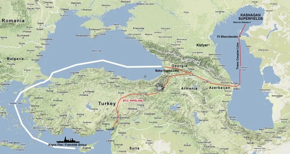 The route taken by the Fairchild flotilla escorted by Argos Fire and Iron Duke - фото 3