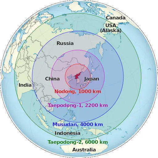 The range of North Koreas Ballistic Missiles Chinese missile capability - фото 8