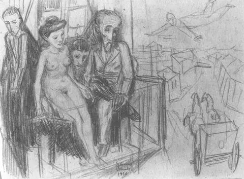 Месія над містечком рисунок олівцем бл 1935 Мовчати не оприлюднювати цієї - фото 128