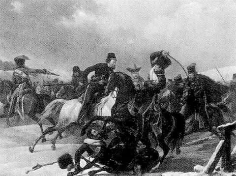 Преследование казаками отступающих французов А О Дезарио 1827 г Казаки - фото 61