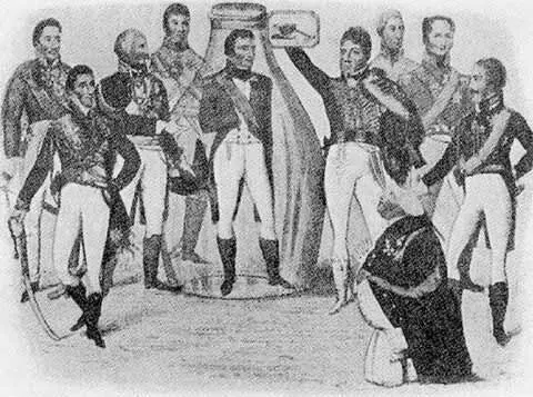 Английская карикатура 1813 года английский король Георг IV указывает на - фото 66