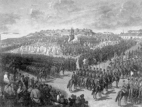 Открытие памятника М И Платову в Новочеркасске 1853 год Картина Майера XIX - фото 75