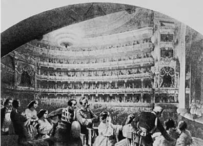 Зрительный зал Большого театра Литография 1856 г Все здесь гармонично - фото 195