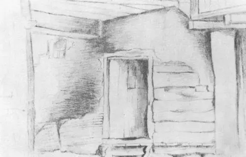 Подвал в котором жил Пиросманашвили летом 1917 г Зарисовки Л Гудиашвили - фото 10