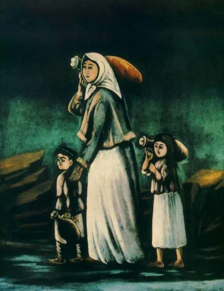 Крестьянка с детьми идет за водой Клеенка масло Крестьянка с детьми идет за - фото 45