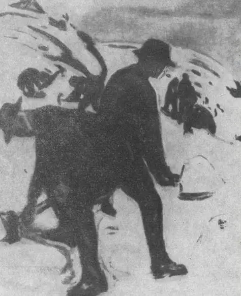 Расчистка снега 19101911 Автопортрет с папиросой 1909 Постройка корабля - фото 63