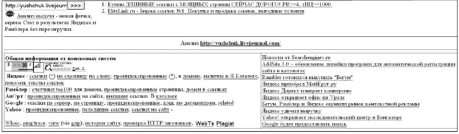 Рис 22 Пример результатов исследования блога yushchuklivejournalcom на - фото 25